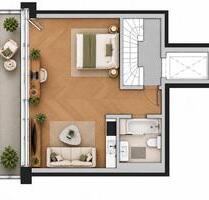 Möbliertes Apartment mit großem Balkon in Flingern-Nord – Küche & - Düsseldorf Stadtbezirk 2