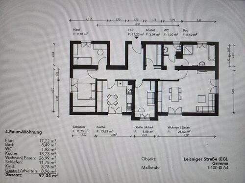Foto - 4 Zimmer Erdgeschoßwohnung zur Miete in Colditz