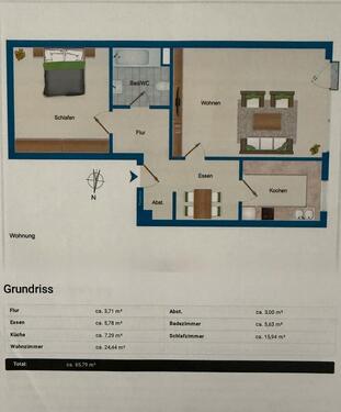 Foto - 2 Zimmer Etagenwohnung in Nürnberg