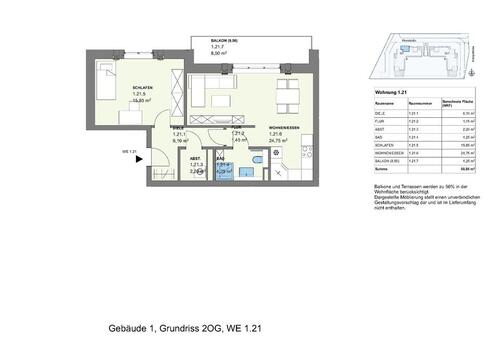 Foto - Bahnhofsnähe, 2 Zimmer, Balkon WE 1.21