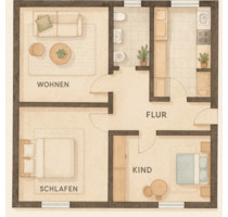 *Provisionsfrei* 3-Zimmer Wohnung in kleiner Wohneinheit + Garage - Hockenheim