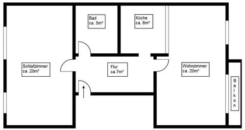Foto - 2 Zimmer Etagenwohnung zur Miete in Weißwasser (Oberlausitz)
