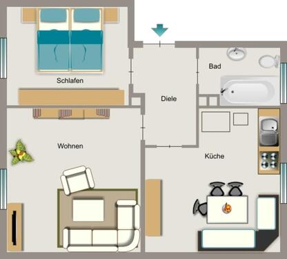 Foto - 2.5 Zimmer Erdgeschoßwohnung in Lünen