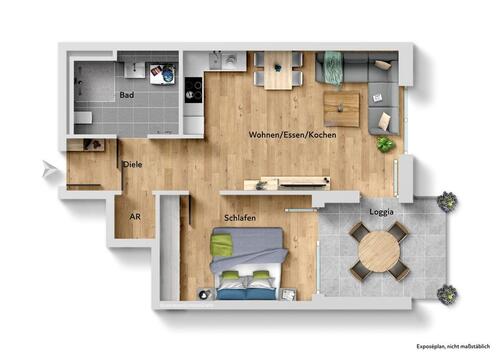 Foto - Neuwertige 2 Zimmer Wohnung in Lehr zu vermieten!