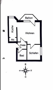 Foto - Helle 2-Zimmer-Wohnung zu vermieten– 1. Obergeschoss mit Balkon!