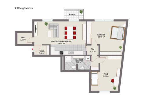 Foto - 3 Zimmer Etagenwohnung zur Miete in Wehr