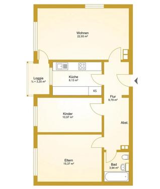 Foto - Zentrale 3 Zimmer Wohnung zentral in Ludwigsburg - provisionsfrei