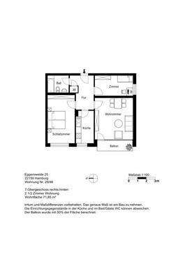 Foto - 2.5 Zimmer Etagenwohnung zur Miete in Hamburg