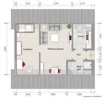 2-Zimmer Studio mit 40m² im Zentrum von Emersacker