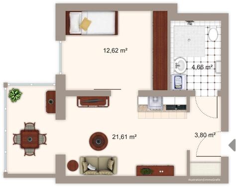 Foto - Betreutes Wohnen im Marienthal - 510,00&nbsp;EUR Kaltmiete, ca.&nbsp; 43,36&nbsp;m&sup2;