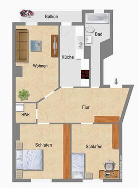 Foto - Etagenwohnung zur Miete in Leipzig