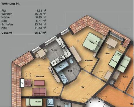 Foto - 3 Zimmer Dachgeschoßwohnung in Leipzig