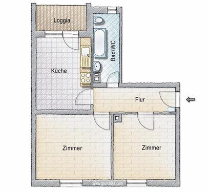 Foto - Etagenwohnung in Chemnitz zur Miete
