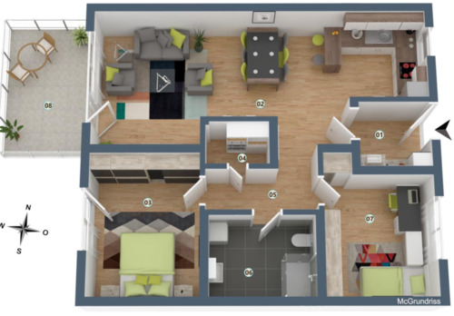 Foto - Moderne 3-Zimmer-Wohnung mit großem Balkon & 2 TG-Stellplätzen – frei ab 01.04.2026