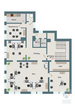 Foto - Moderne helle Gewerbeeinheit in 1A-Zentrumslage mit Empfangraum 4 Büros LagerWC-Komlex u.Küche mit EBK im 1.OG Großenhains zu vermieten