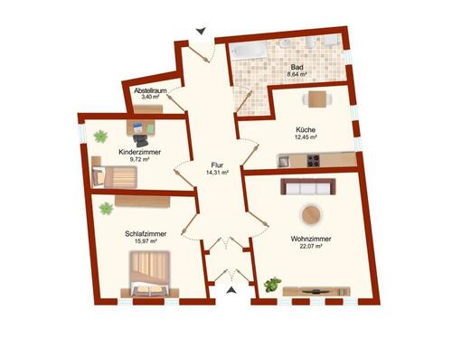 Foto - Erdgeschoßwohnung in Salzwedel zur Miete