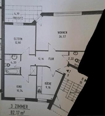 Foto - 3 Zimmer Wohnung in Büdelsdorf - 1.090,00 EUR Kaltmiete,