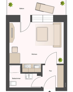 Foto - Helles 1-Zimmer-Appartement mit Balkon & Stellplatz am York-Ring