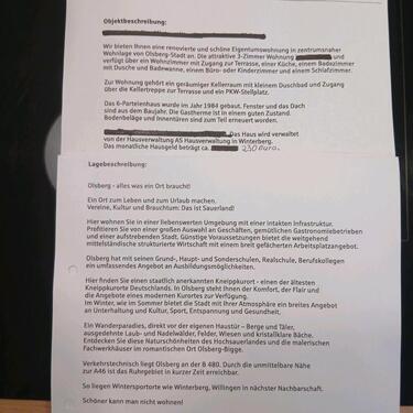 Foto - 3 Zimmer Erdgeschoßwohnung zum Kaufen in Olsberg