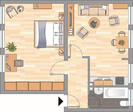 Foto - 1 Zimmer Etagenwohnung zur Miete in Duisburg