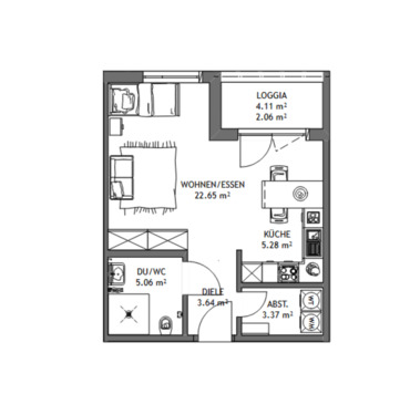 Foto - 1 Zimmer Etagenwohnung in Burgwald