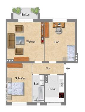 Foto - 3 Zimmer Etagenwohnung zur Miete in Magdeburg