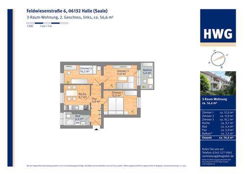 Foto - Etagenwohnung in Halle (Saale) zur Miete