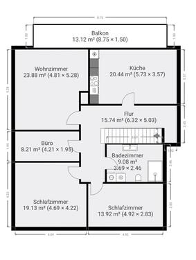Foto - Kernsanierte 100qm 4 ZKB Wohnung im 1. OG mit Balkon & EBK