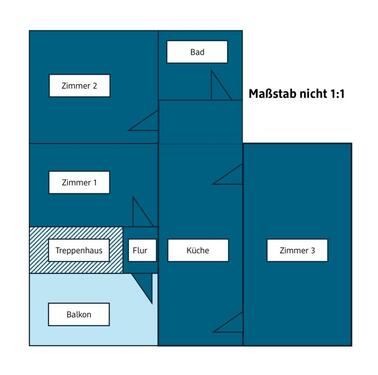 Foto - Helle 3ZKB Wohnung mit großem Balkon