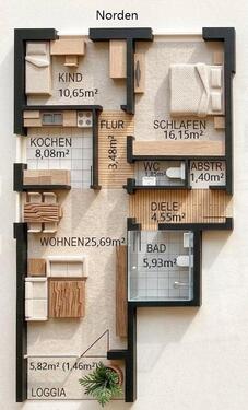 Foto - 3 Zimmer Hochparterre in Augsburg