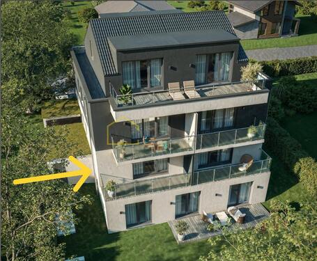 Foto - Massivholz-Neubau: 2 Zimmer mit Balkon, KfW40, gesundes Wohnklima, Weitblick