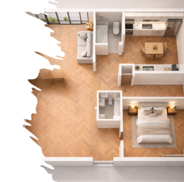 Foto - Hochw. 2‑Zi.‑ETW BJ2013, kleine Wohnanl. (9 Whg.) direkt v. Bauh.