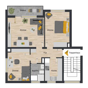 Foto - 3 Zimmer Etagenwohnung zur Miete in Osterode am Harz