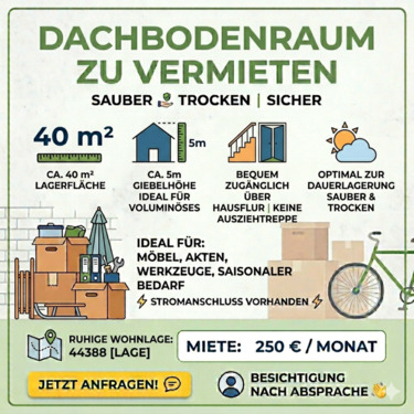 Foto - Dachboden 40 m² – idealer Abstell- & Lagerplatz