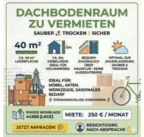 Dachboden 40 m² – idealer Abstell- & Lagerplatz - Dortmund Bövinghausen