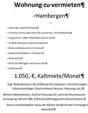 Foto - 4 Zimmer Erdgeschoßwohnung in Hambergen