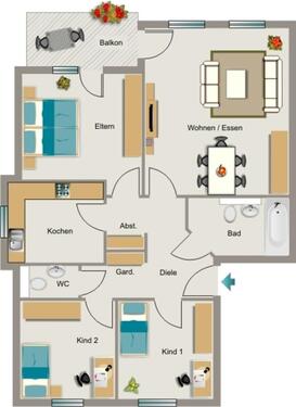 Foto - 4 Zimmer Etagenwohnung zur Miete in Duisburg
