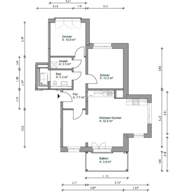 Foto - 3 Zimmer Etagenwohnung zur Miete in Prenzlau