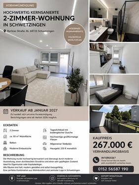 Foto - Kernsanierte 2-Zimmer-Wohnung in Schwetzingen