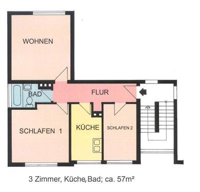 Foto - 3 Zimmer Etagenwohnung zur Miete in Kassel
