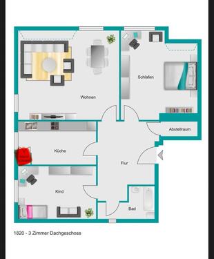 Foto - 3 Zimmer Dachgeschoßwohnung in Duisburg