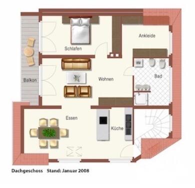 Foto - Moderne Dachgeschosswohnung mit Balkon, PV-Strom – 65618 Eisenbac