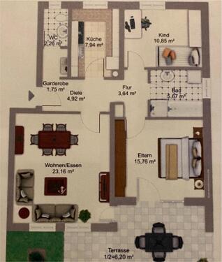 Foto - 3 Zimmer EG Wohnung mit Garten, Terrasse und EBK