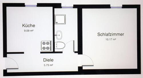 Foto - helle 1 Zimmer Wohnung in zentraler Lage im Dachgeschoss