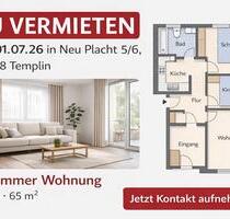 3 Zimmer Wohnung, Küche Bad, Stellplatz incl, ca. 65 m2 - Templin