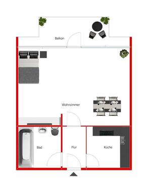 Foto - Helle 1-Zimmer-Wohnung mit schönem Stadtblick