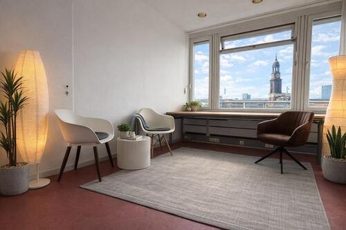 Foto - Büroraum mit Michelblick in der Hamburger Innenstadt.