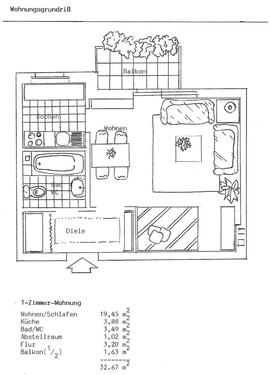 Foto - vermiete möblierte 1-Zimmer-Wohnung in 12279 Berlin-Marienfelde