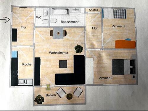 Foto - Verkauft wird eine 3 Zimmer Wohnung