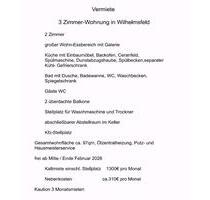 Traumhafte 3-Zimmer Wohnung in Wilhelmsfeld zu vermieten